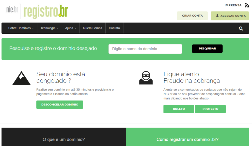 Processo de Liberação de domínios do Registro.br começa no próximo dia 4